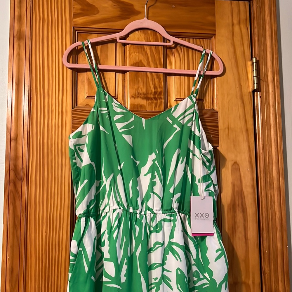 Green Botanical Print Jumpsuit